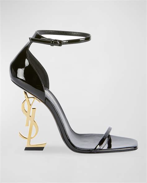 ysl white pumps gold heel|YSL opyum heels.